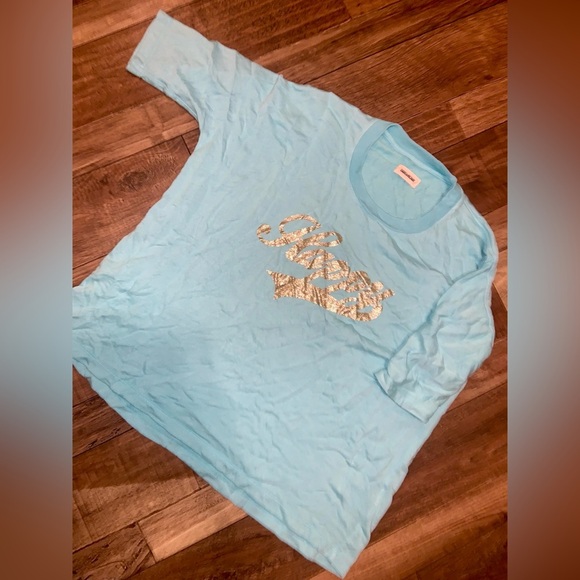 Zadig & Voltaire  spring happy glitter graphic crew top blue designer fall - Picture 6 of 6